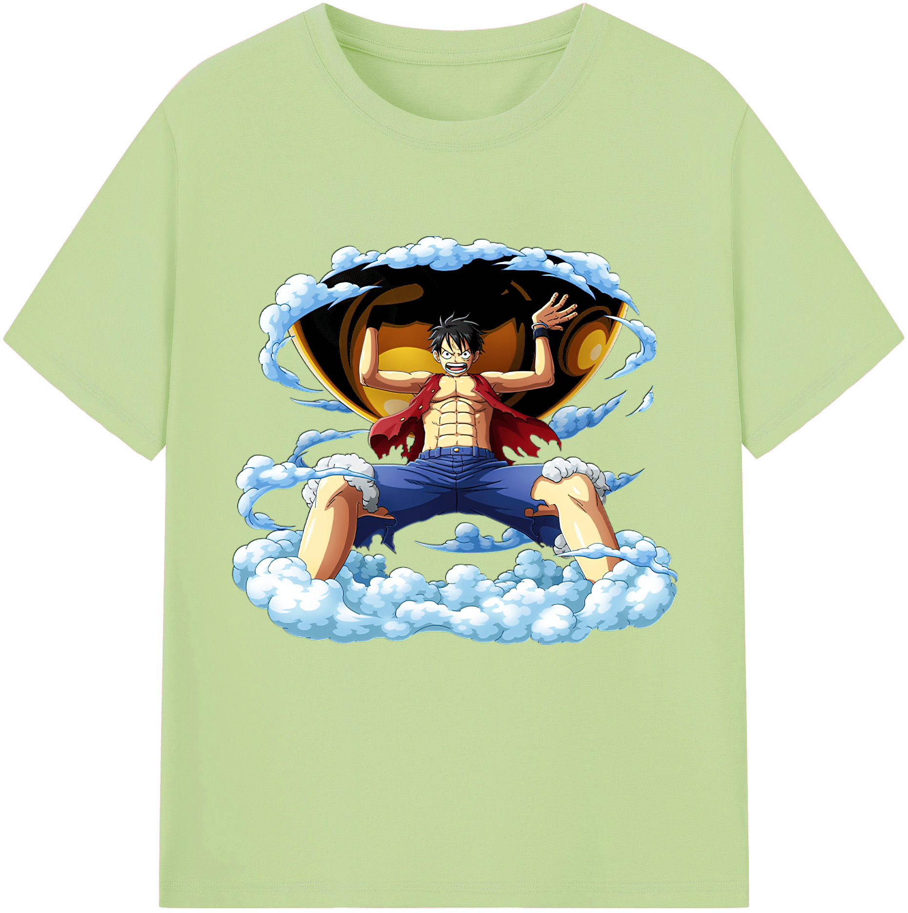 ワンピース モンキー・D・ルフィ ONE PIECE Monkey D. Luffy 綿100％半袖Tシャツ（フロントプリント）